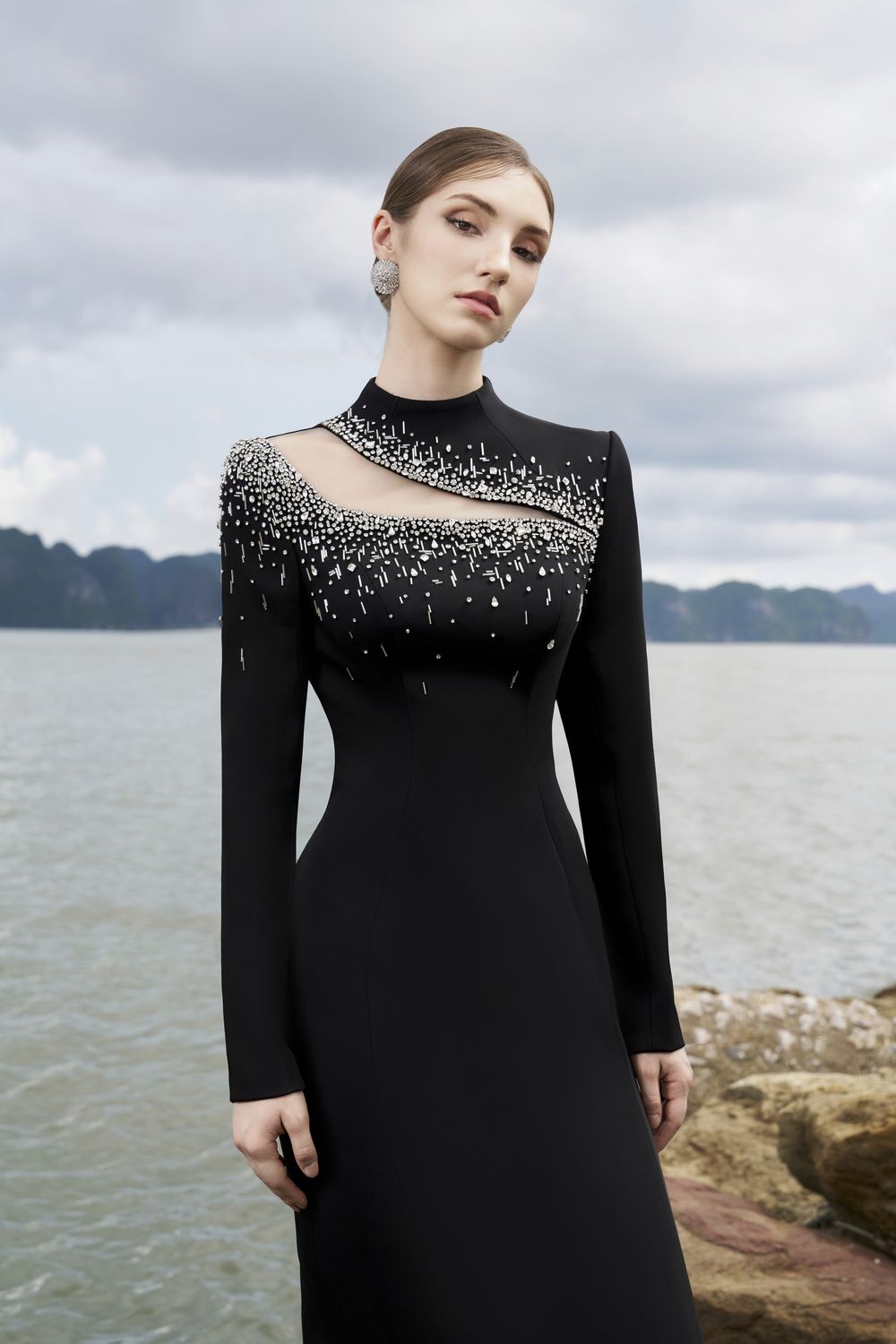 See-Through Cut-Out Straight Dress